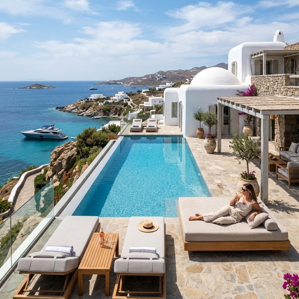 Luxury Beachfront Villa, Mykonos